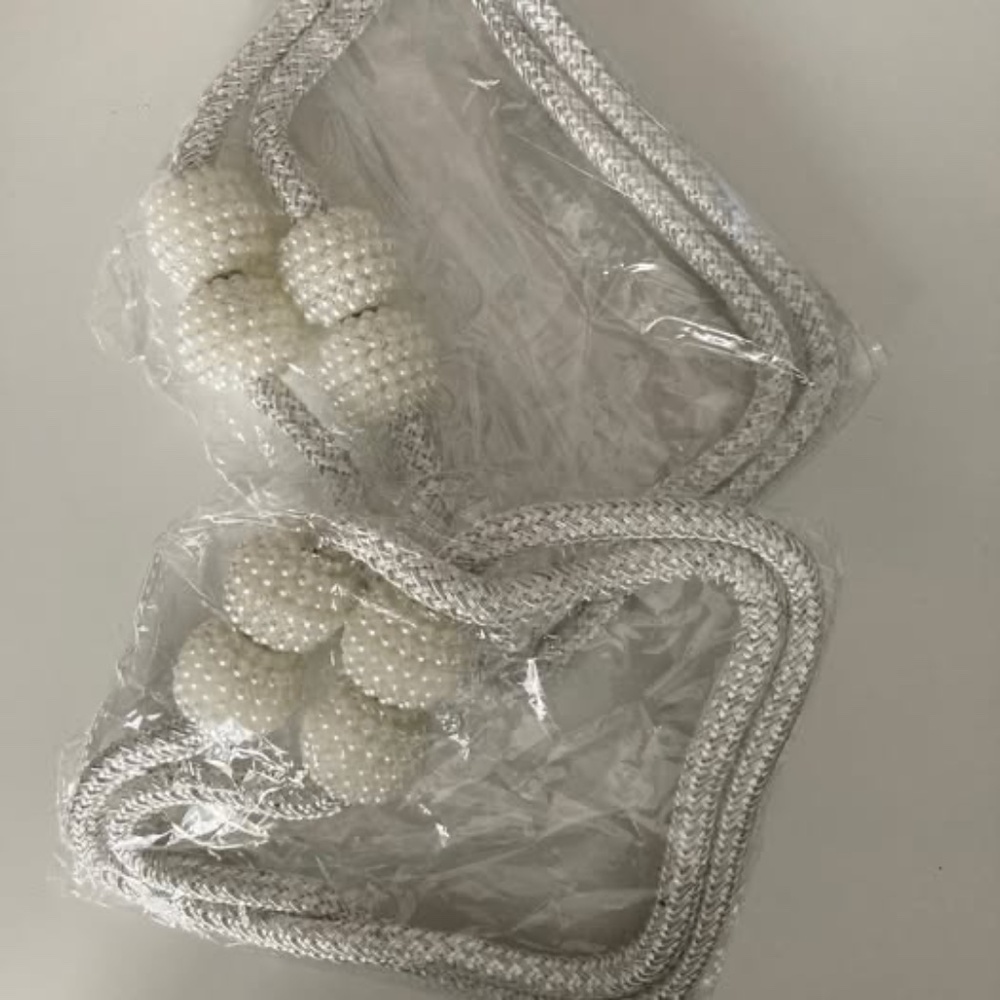 Set of 4 magnetic curtain tiebacks - Pearl Design - Picture 3 of 7